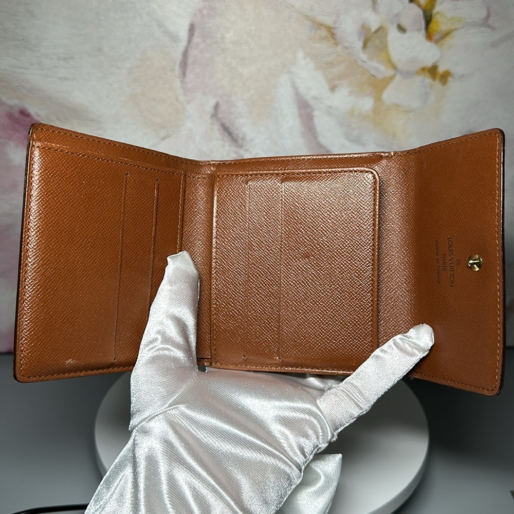 07 Louis Vuitton Monogram Porto Monevier Cardi Double Hook Trifold Wallet Unisex - Picture 7 of 17